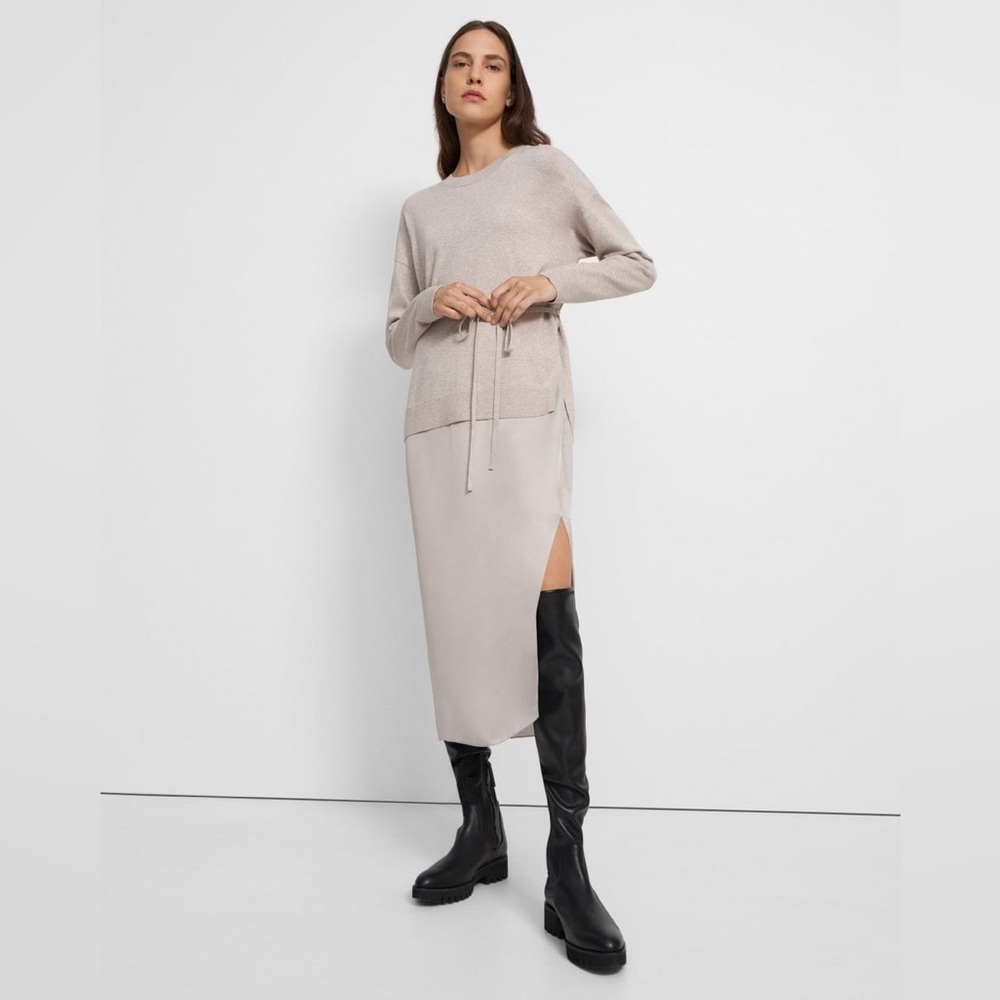 Theory Sweater Dress in Combo Twill Medium